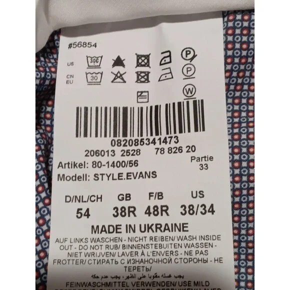 BRAX Feel Good Evans Pants Men Size 38x34 Straight Leg Chino Beige Stretch - Picture 4 of 5